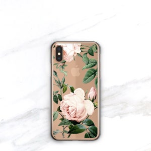 Floral Clear Case and Phone Ring Holder Stand Coquette Rose Pattern Grip iPhone 14 13 12 Pro Max 11 Xs 15 Galaxy Cottage Core CC-RP-RG image 9