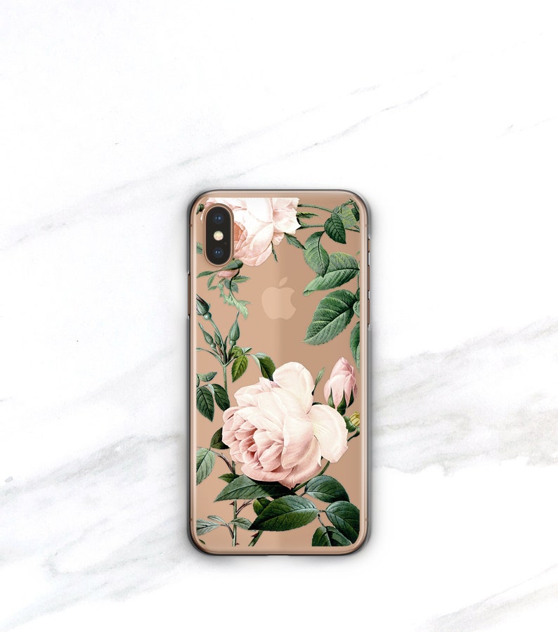 Floral Clear Case and Phone Ring Holder Stand Coquette Rose Pattern Grip iPhone 14 13 12 Pro Max 11 Xs 15 Galaxy Cottage Core CC-RP-RG image 9