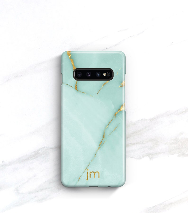 Personalized Phone Case Turquoise Marble iPhone 14 Plus 13 Pro Max Monogrammed 12 Mini 11 Pro Xs Gift For Her Aqua Marble CMG-ONXA image 7