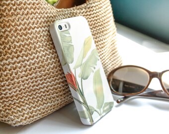 Tropical Phone Case iPhone 14 Pro Max, 14 Plus, Tropical Leaf iPhone 12 Mini Banana Leaves iPhone 13 11 SE Resort S23 Plus CMG-TROPBN