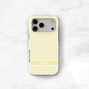 Pastel Gingham Phone Case Custom Name Summer iPhone, Samsung Galaxy or Pixel Checked C-GINP image 12