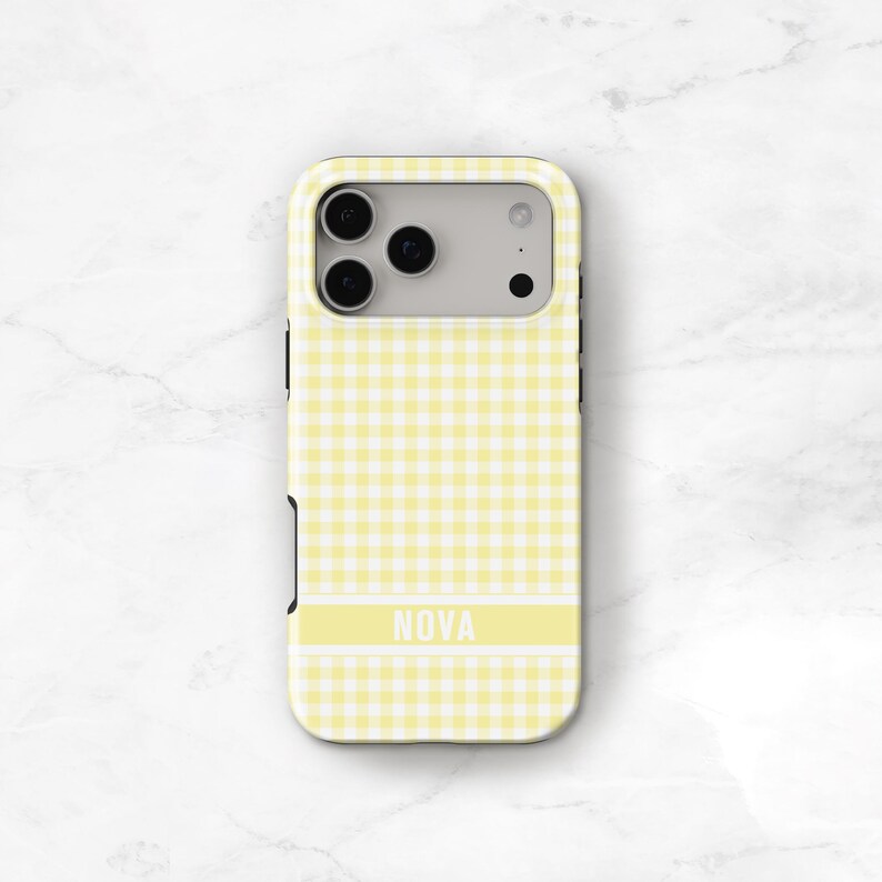 Pastel Gingham Phone Case Custom Name Summer iPhone, Samsung Galaxy or Pixel Checked C-GINP image 12