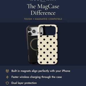 Black & Cream Polka Dot Phone Case — Classic Retro iPhone 17 16 15, Samsung, Neutral Spotted Pattern | Gift for Her imagen 3