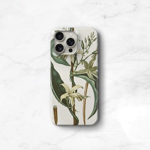 Vanilla Botanical Phone Case iPhone 16 16e 15 14 13 12 Pro Max 11, Vanilla Lover&#39;s Gift, Vanilla Bean Samsung Galaxy S25 Plus C-VAN