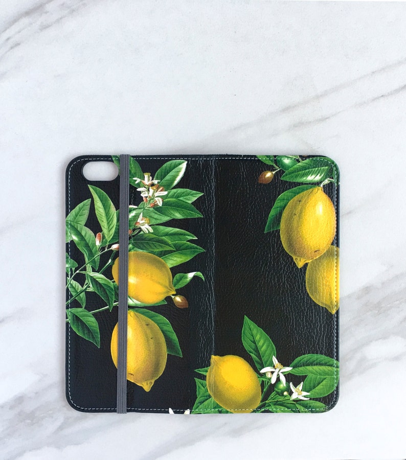 One Wallet Phone Case Citrons iPhone 13 Pro / 12 / 11 / SE 2020 / Xs / 14 / 8 Plus Folio Summer Collection Lemonade WC-LEM image 4