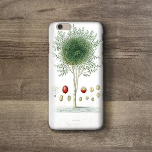 May include: A white phone case with a vintage botanical illustration of a coffee plant with green leaves and red berries. The illustration includes a close-up of the coffee beans and flower. The text "CAPFEYER. Coffea arabica L." is printed at the bottom of the case.