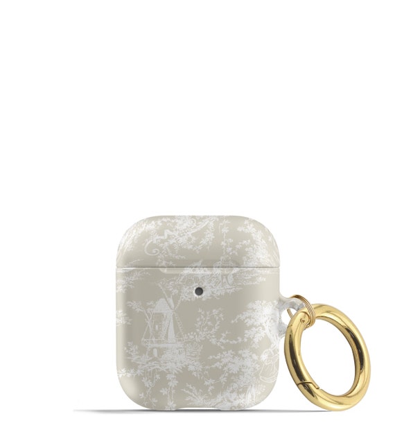 Matte AirPod Case Linen Colored Toile Print Cottagecore -  Hong Kong