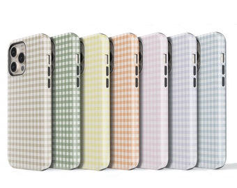 Pastel Gingham Phone Case Summer iPhone 14 Plus 13 15 Pro Max 11 Xs 12 SE Samsung Galaxy S23 Checked CMG-GINP