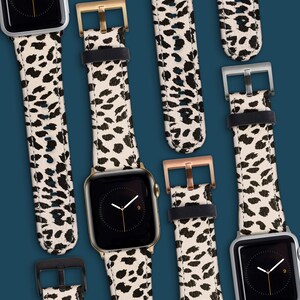 Cheetah Apple Watch Band 41mm 45mm 40mm 38mm 42mm 44mm 49mm Spotted Dots Faux Leather Series 8 7 6 5 4 SE Animal Print Gift for Women WB-CHE