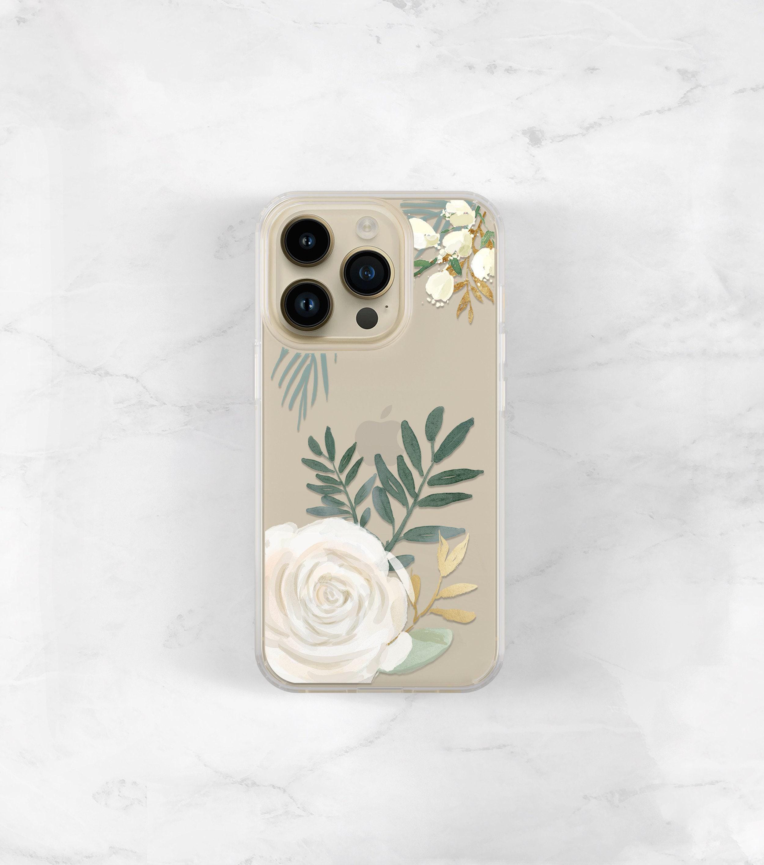 White Rose Clear Case for iPhone 14 Case Clear With Design iPhone