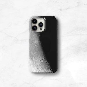 Moon Phone Case, Lunar iPhone 14 Plus 13 Pro Max Case Waxing Moon Phase, iPhone 12, 11 SE Xs Space, Geek Gift Samsung S23 CMG-MOON