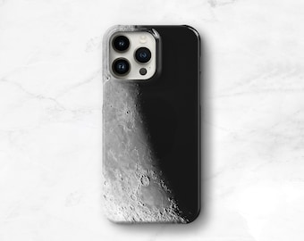 Moon Phone Case, Lunar iPhone 14 Plus 13 Pro Max Case Waxing Moon Phase, iPhone 12, 11 SE Xs Space, Geek Gift Samsung S23 CMG-MOON