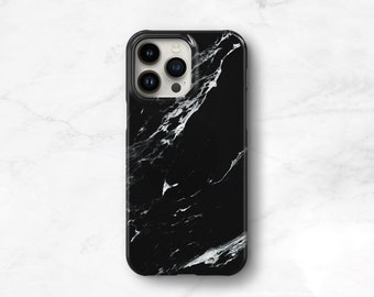 Black Marble iPhone 14 13 12 17 Pro Max Case 16e Minimalist Marbled iPhone SE 2 13 Pro Max 14 12 Mini C-MARB