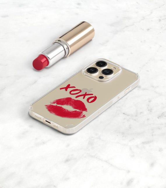 Personalized Kiss Print Phone Case Custom Name or XOXO with Lipstick Blot for iPhone / Galaxy Red or Pink, MagSafe CC-RT Personalized Kiss Print Phone Case Custom Name or XOXO with Lipstick Blot for iPhone / Galaxy Red or Pink, MagSafe CC-RT
