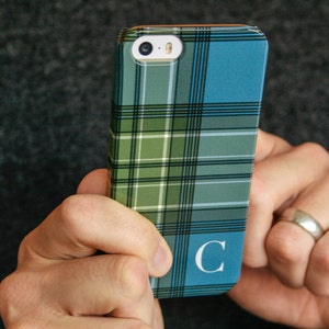 Plaid iPhone 13 Case iPhone 12 Pro Max Monogram iPhone 11 Case, Blue and Green Tartan, iPhone 14 Case S23 Plus iPhone Xs CMG-PLBG image 5