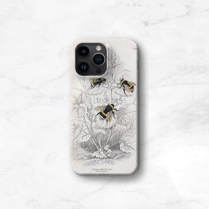 Coque de téléphone botanique Bumblebee pour iPhone 13 12 Mini 11 Pro Max, Xs, SE 2020 Coque pour iPhone 14 15 Galaxy S23 CMG-BEE image 1
