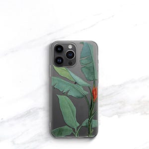 Clear Phone Case Tropical Banana Leaf iPhone or Galaxy, MagSafe Option, Resort Vibes, Summer Aesthetic CC-TRBN image 17