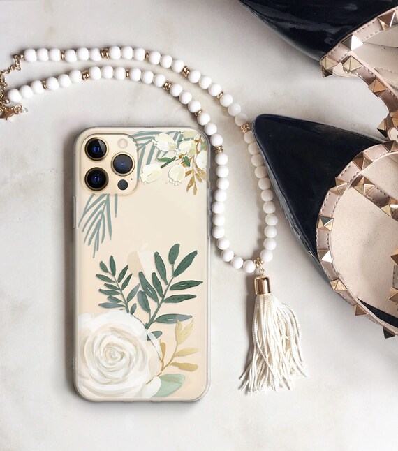 Phone Case Clear Floral Aesthetic Iphone 14 Pro Case Etsy