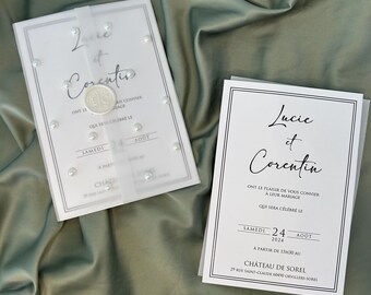 Wedding announcement - Pearl announcement - Wedding stationery - Wedding invitations