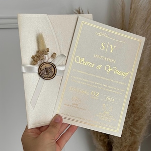 Wedding announcement - Announcement with gilding - Wedding stationery - Wedding invitations