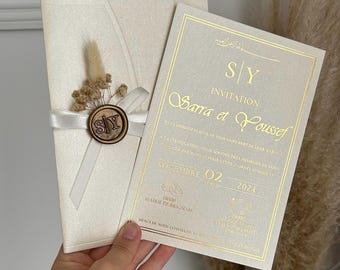 Wedding announcement - Announcement with gilding - Wedding stationery - Wedding invitations