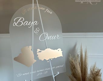 Wedding sign - Frosted arch 50 x 70 cm, wedding welcome sign - Country sign