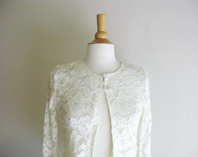 Ivory lace shrug bo-2513