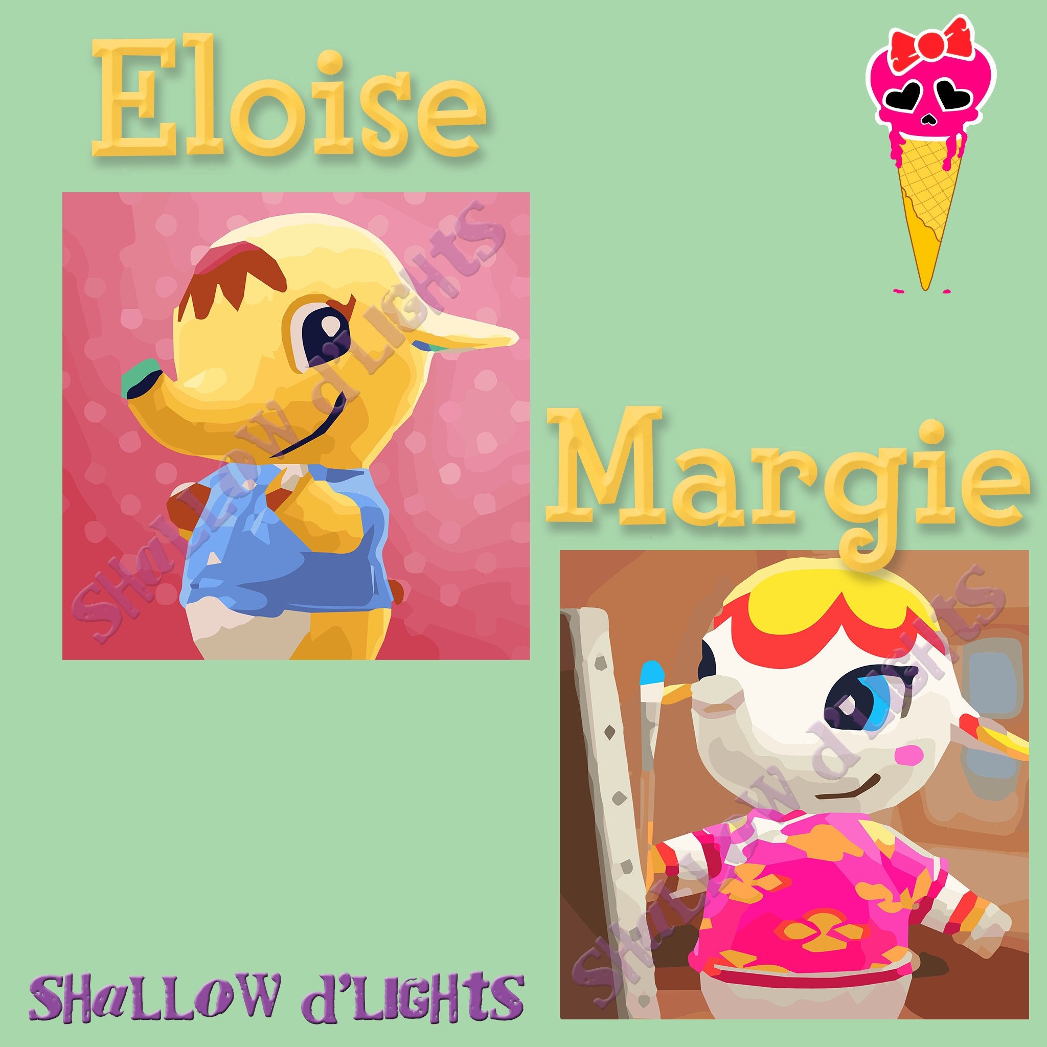 Animal Crossing Elephant Villager Digital Artwork Etsy