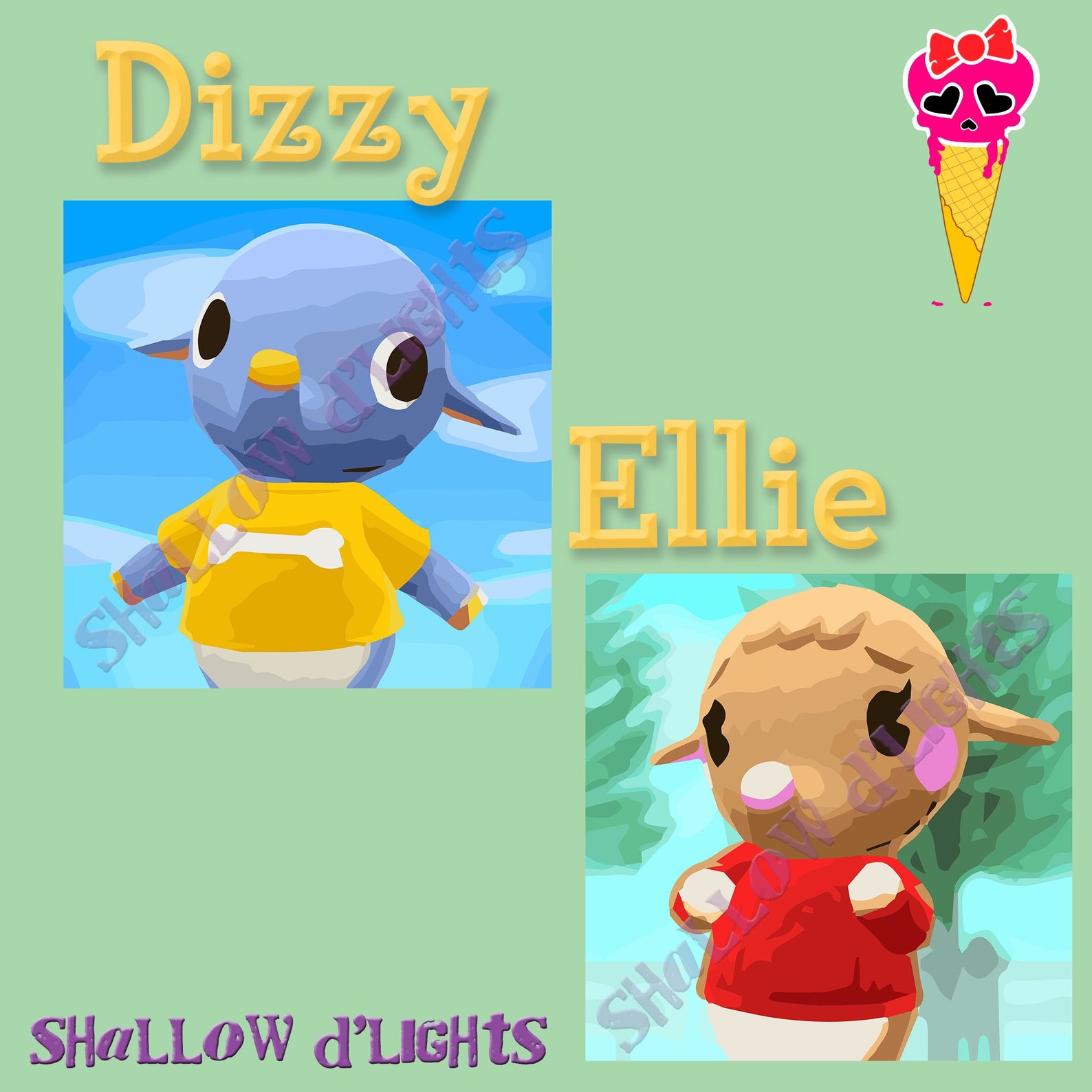 Animal Crossing Elephant Villager Digital Artwork Etsy