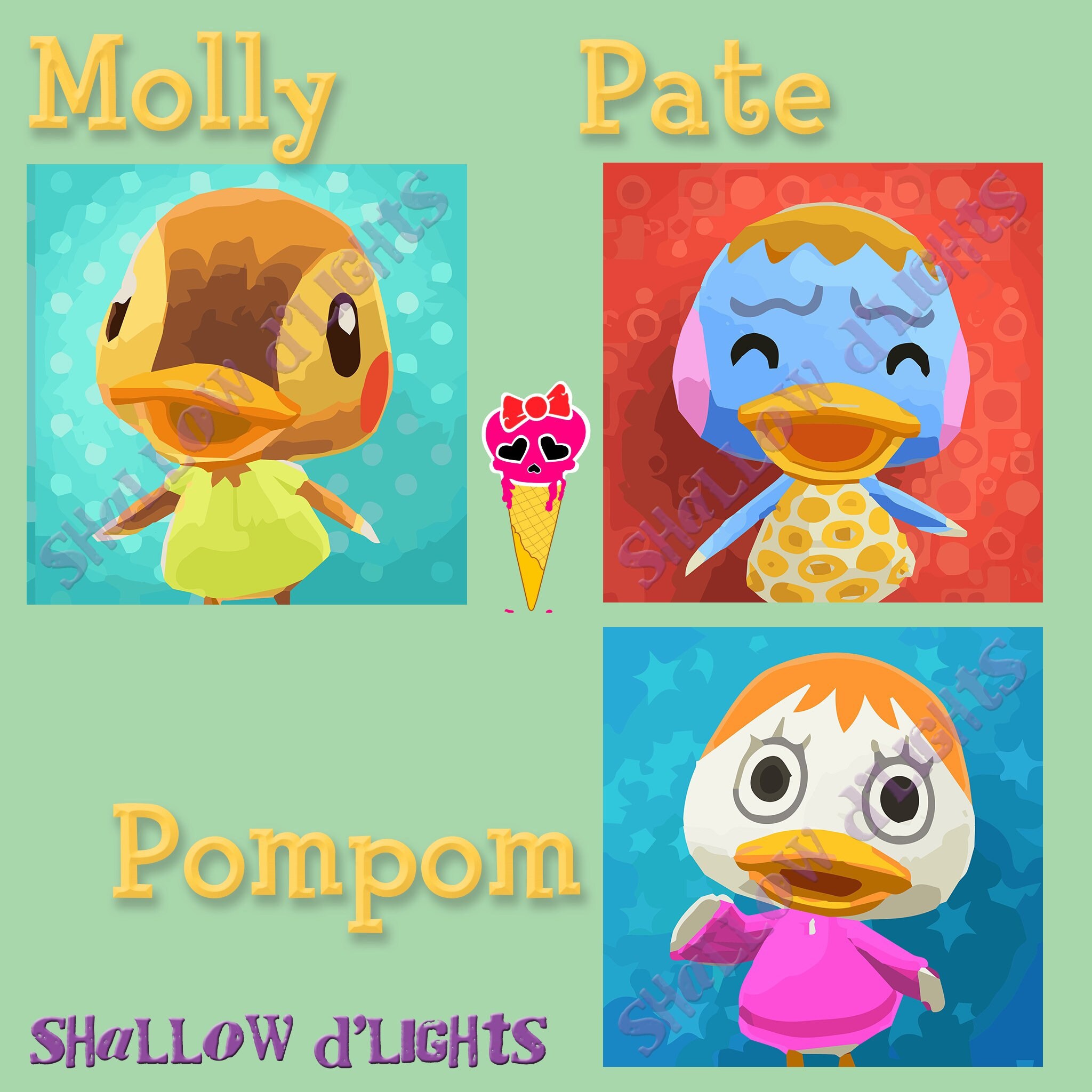 Animal Crossing Duck Villager Digital Artwork Etsy