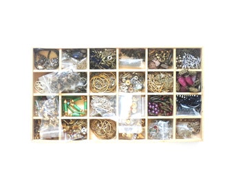 2.5 pounds Mixed Lot of Antique & Vintage Jewelry Supplies, Jewelry Component, Repair or Repurpose