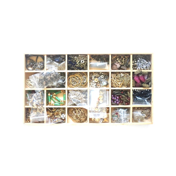 2.5 pounds Mixed Lot of Antique & Vintage Jewelry Supplies, Jewelry Component, Repair or Repurpose