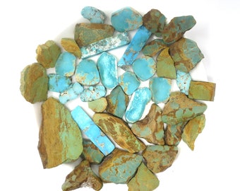 7oz All Natural Rough Cutting Grade Turquoise Blue Green Mixed Lot