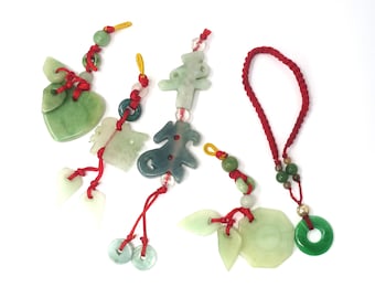 Lot of Vintage Jade & Semi Precious Stones Charms