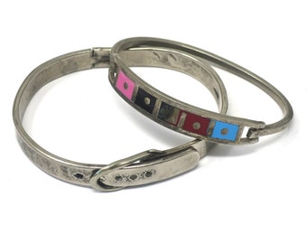 2x Vintage Mexico Silver Bangles