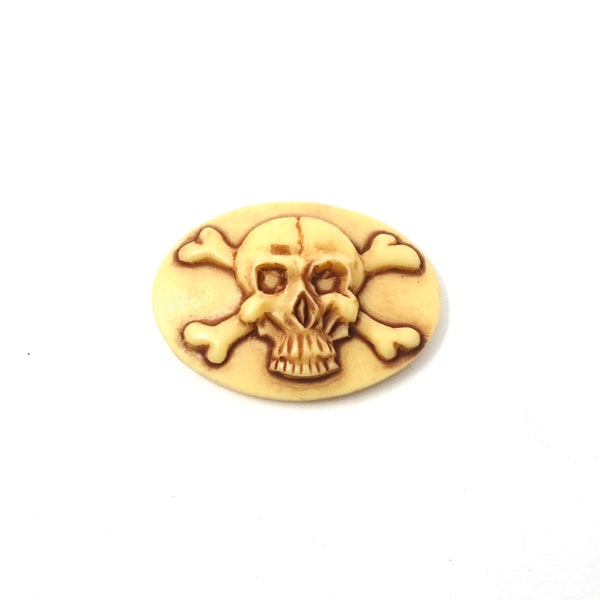 36pcs Skull Cross Bones Gothic Pirate Resin Cameos 25x18mm