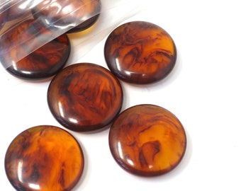 Vintage Lot of Swirl Marbled & Amber Color Cabochon