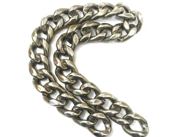 Antique Silver Hollow Curb Chain, Repurpose