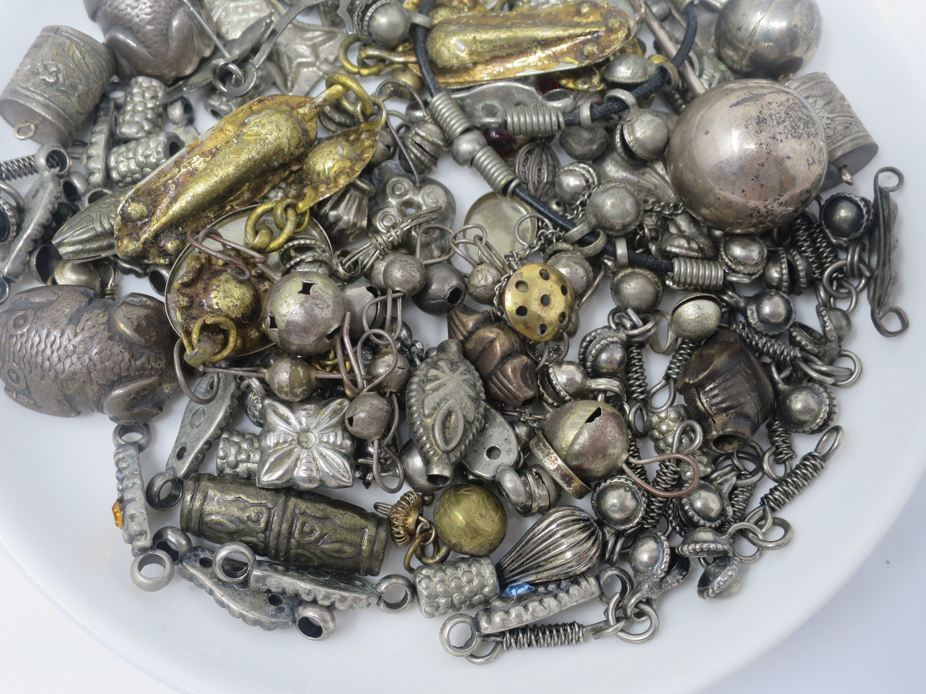 Vintage Silver Ethnic Charms Pendants Beads for Repurpose Etsy