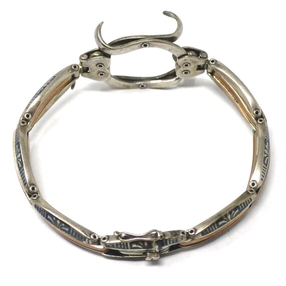 Antique Niello Stretch Watch Chain Name Bracelet, Ass… Gem