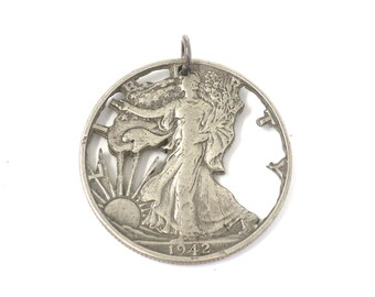 United States of America 1942 Liberty Walking Half Dollar Coin Pendant