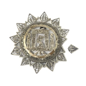 Repair Large Vintage Silver Openwork Egyptian Egypt Pendant