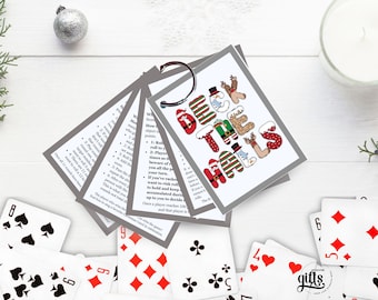 Neighbor Gifts Christmas Tags, Printable Holiday Gift Tags Friends, Deck of Cards Game, Classroom Party Favors, Family Easy Instant Download