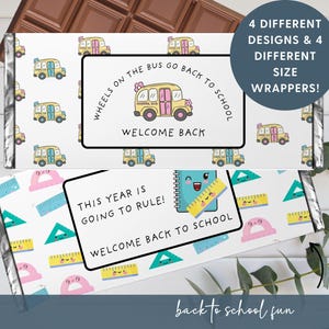 Back to School Candy Bar Wrapper, Elementary First day of School Kindergarten, From Teacher Gift Digital Download Fun School Treats for Kids