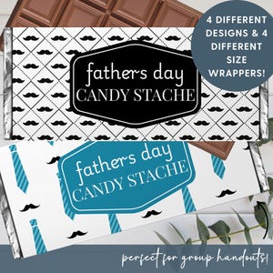 Happy Father's Day Candy Bar Wrapper, Instant Download, Mustache Themed Gift for Dad, Fun Printable Unique Stache Funny Party Favor Ideas