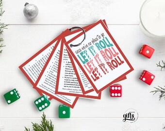 Neighbor Gifts Christmas Tags Holiday Printable for Friends Coworker Gift Classroom Party Favors Fun Family Easy Instant Download Dice Game