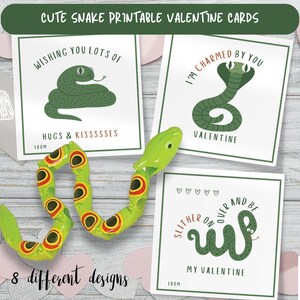 Snake Valentine Cards | Printable Snake Card Boy Valentine | Classroom Valentines | Digital Download | Kids Valentine Cards Instant Download