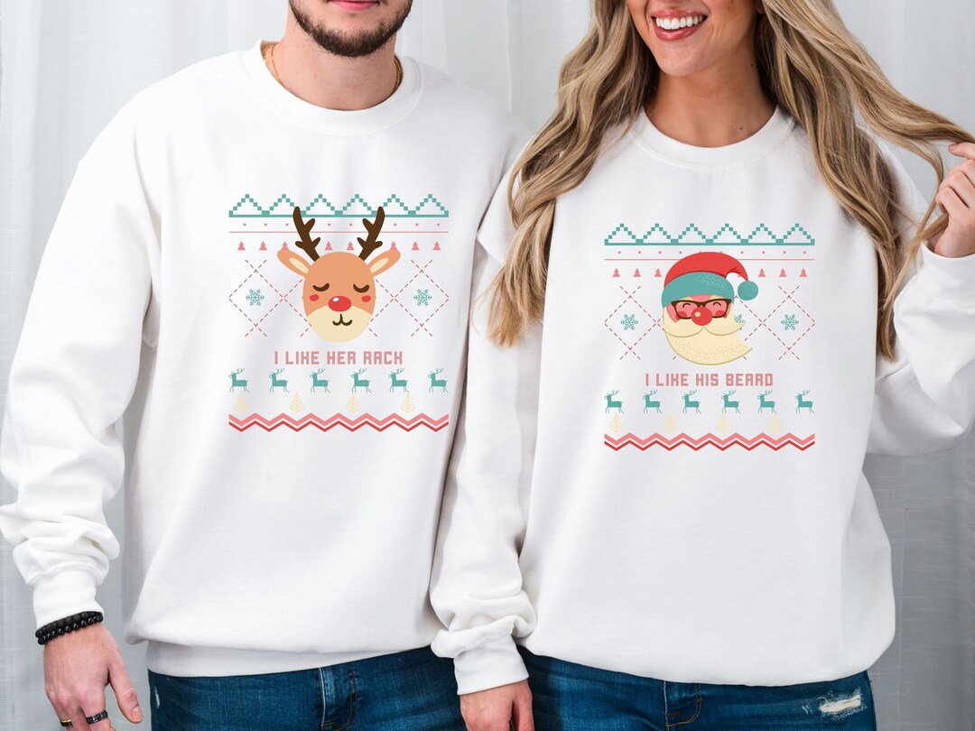 Funny Couples Ugly Christmas Sweaters Unisex Couples Matching Etsy