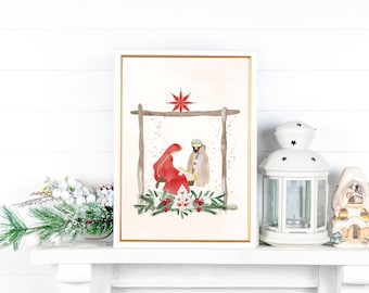 Holy Family Printable Art Nativity Printable Art Christmas Decor Nativity Scene Nativity Printable Nativity Wall Art Christmas Printable Art