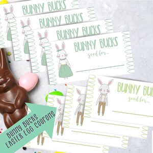 Easter Egg Coupon Bunny Bucks Money | Funny Bunny Money Easter Hunt Activity | Fillers for Tween Teen | Printable Coupons | Party Invitation